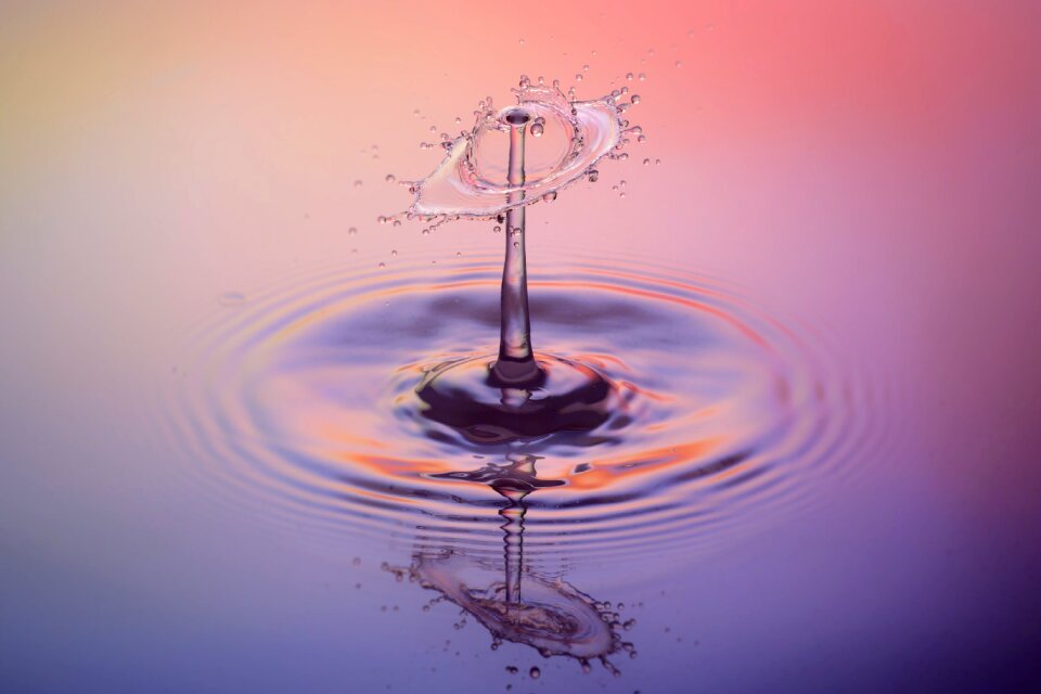 Water feature purple spray