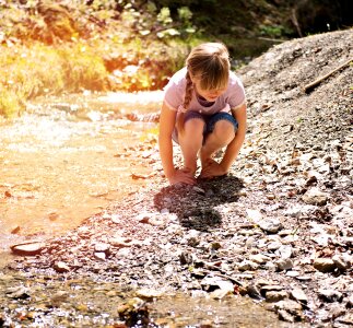 Girl blond barefoot