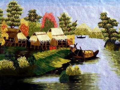 Viet nam points gained fabric photo