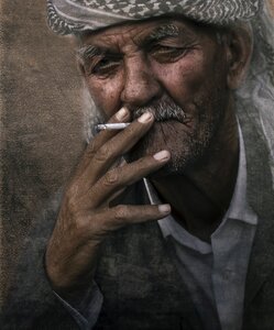 Smoker portrait smoking
