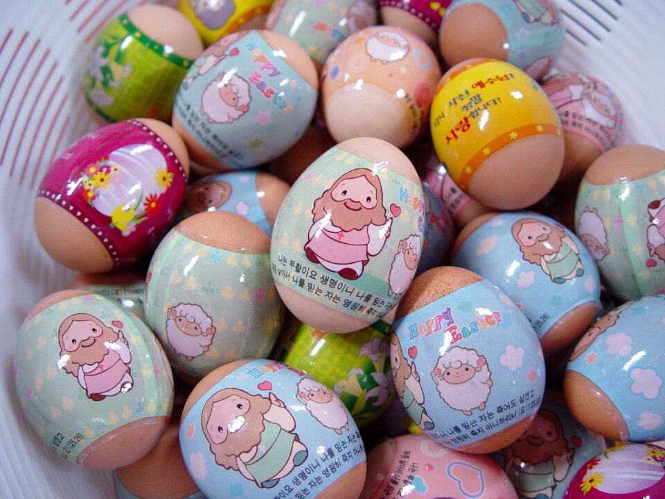 Easter eggs church