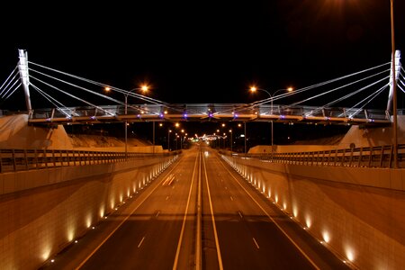 Night lights bridge photo