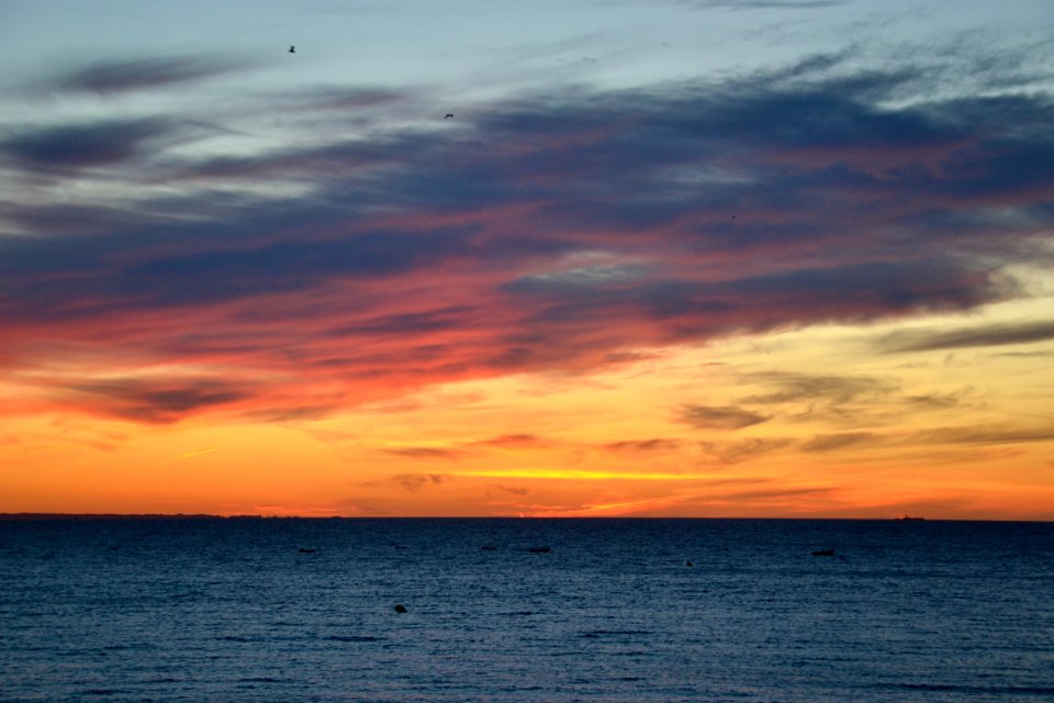 From the earth, the wind in my hair I look at the fire on the horizon that meets the salt water.