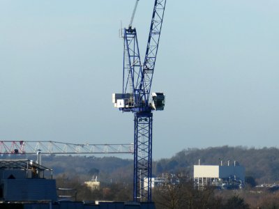 Crane working on Barn Road Student Housing development, Norwich