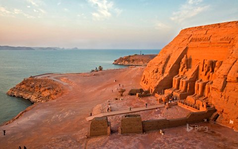 Abu Simbel temples on the west shore of Lake Nasser, Egypt photo