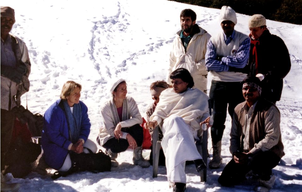 Sri Sainathuni Sarath Babuji at the foot of the Himalayas in Auli, Uttaranchal - 1998