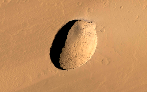 Mars - Collapse pit in Ceraunius Fossae photo