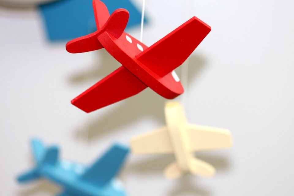 Toys red light background