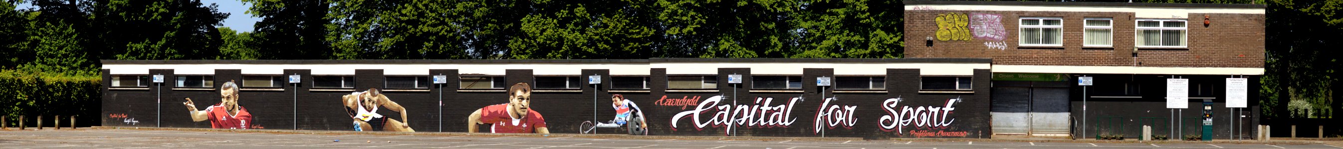 29th Cardiff Scout Group Hall - Sporting Legends Mural (Full front profile) photo