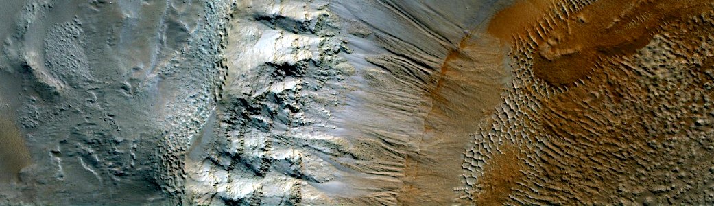 Mars - Crater and Gullies in Newton Basin photo