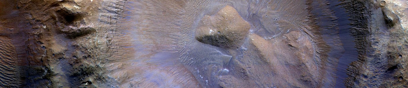 Mars - Crater on Floor of Western Coprates Chasma