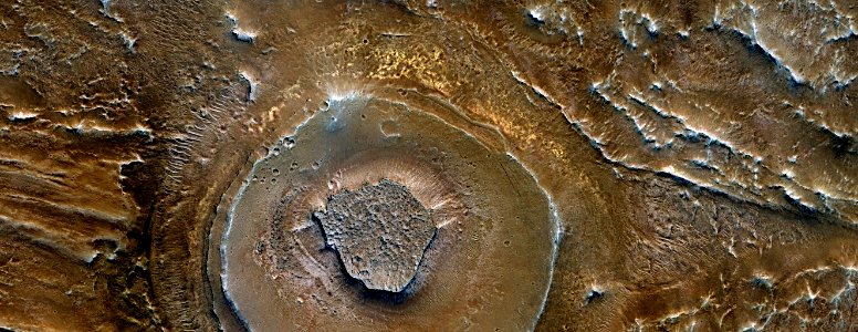 Mars - Grooved Surfaces and Circular Mesa
