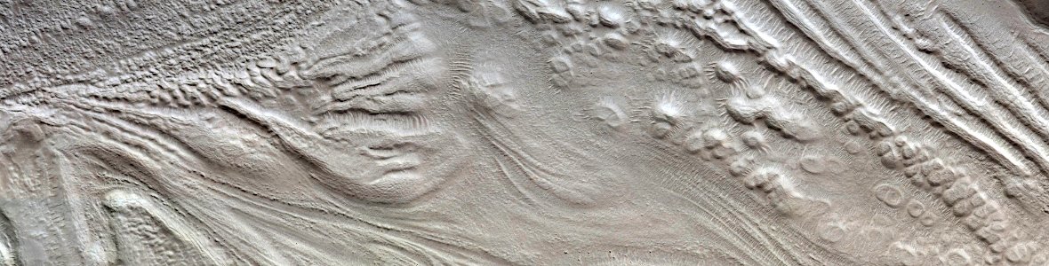 Mars - Lineated Valley Fill in Northern Mid-Latitudes