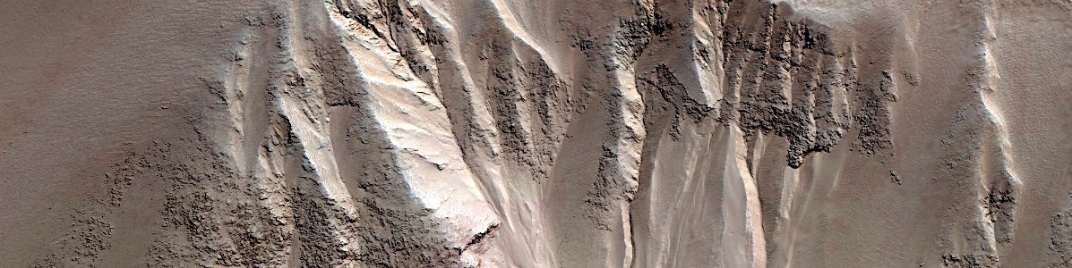 Mars - Gullied Crater Wall photo
