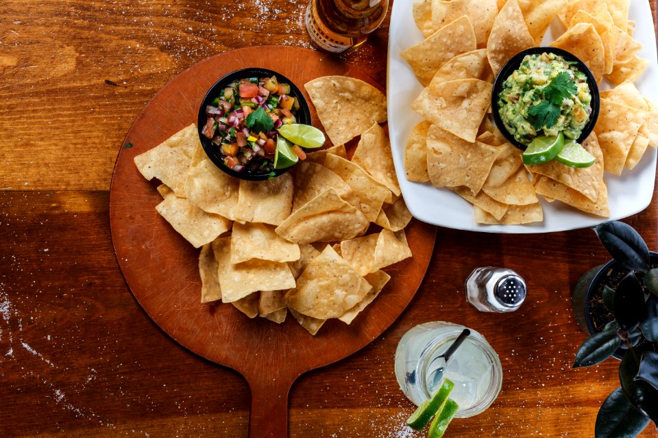 Tortilla Chips with homemade Guac and Salsa from Citizen Bar