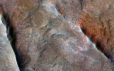 Mars - Layered fan in Runanga Crater photo