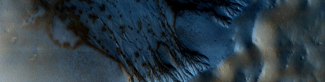 Mars - Gullies in Heaviside Crater