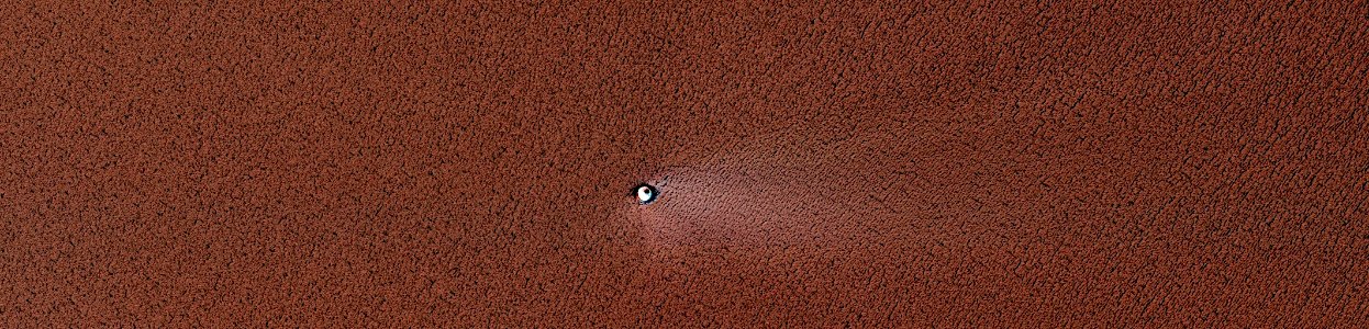 Mars - 80-Meter Crater on North Polar Layered Deposits