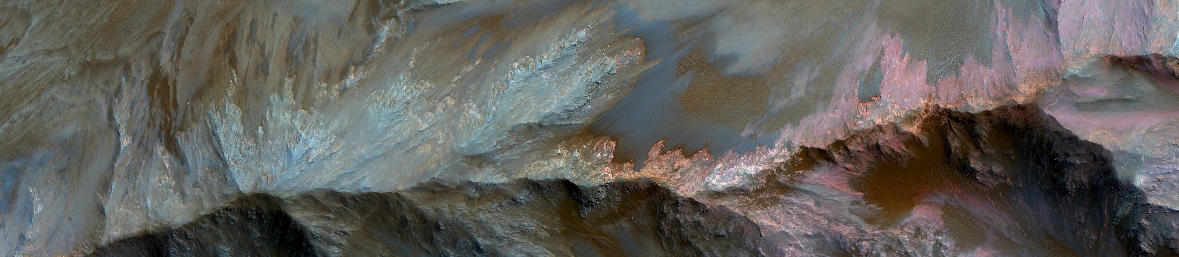 Mars - Seasonal Flows in Valles Marineris