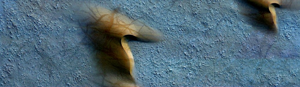 Mars - Arkhangelsky Crater Dunes and Dust Devil photo