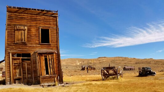Grassland landscape old car