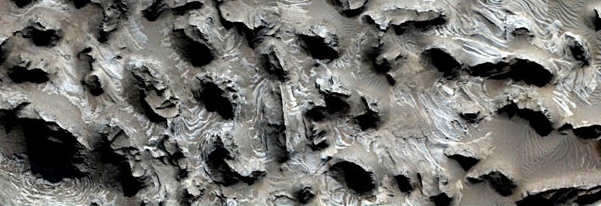 Mars - Layered Rock Outcrops in Southwest Candor Chasma photo
