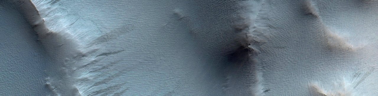 Mars - Slope Streaks in Unnamed Crater in Amazonis Region