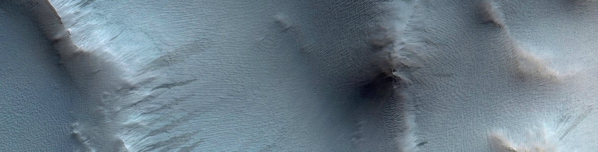 Mars - Slope Streaks in Unnamed Crater in Amazonis Region