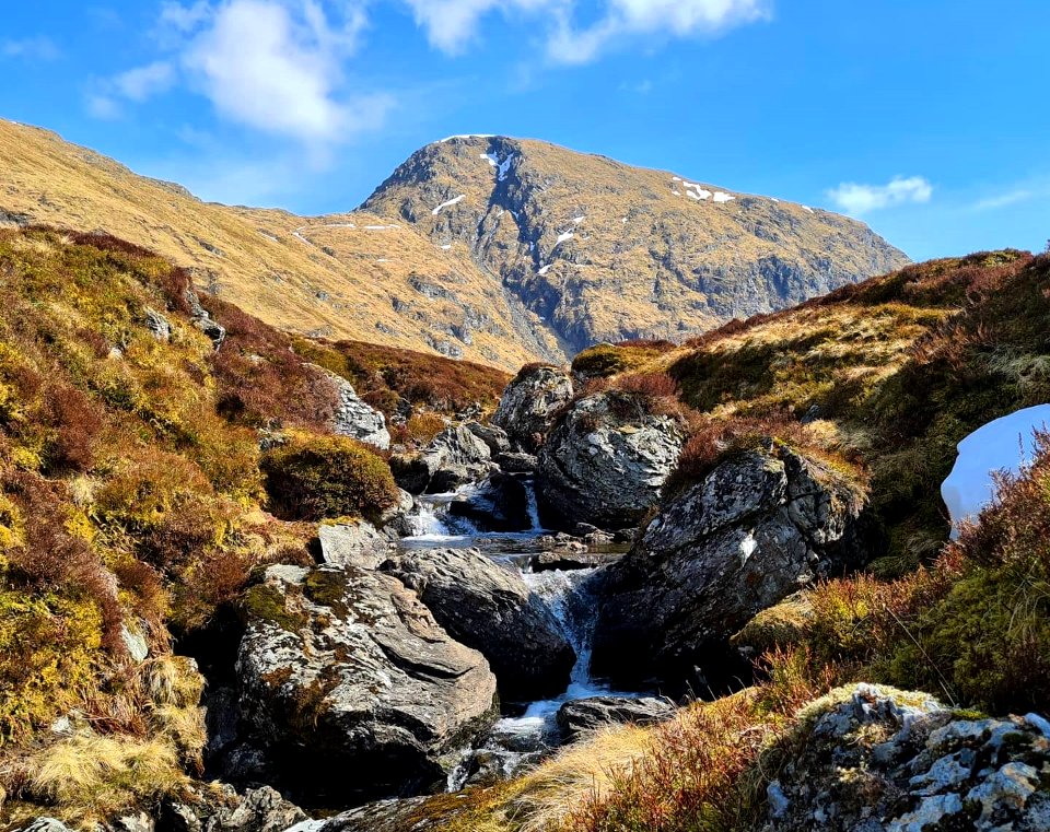 Mountain and Waterfall