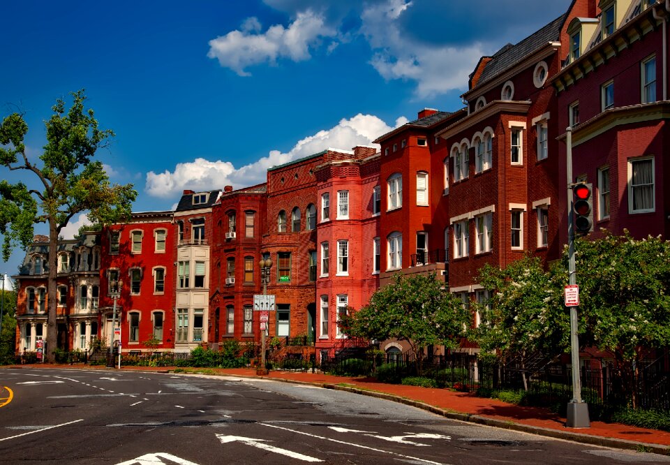 Cities urban row houses photo