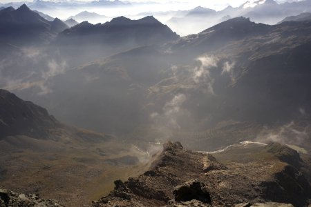 View from Hochlicht summit (Monte Rosa group, W Alps) photo