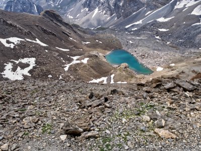 High Maira valley lake.