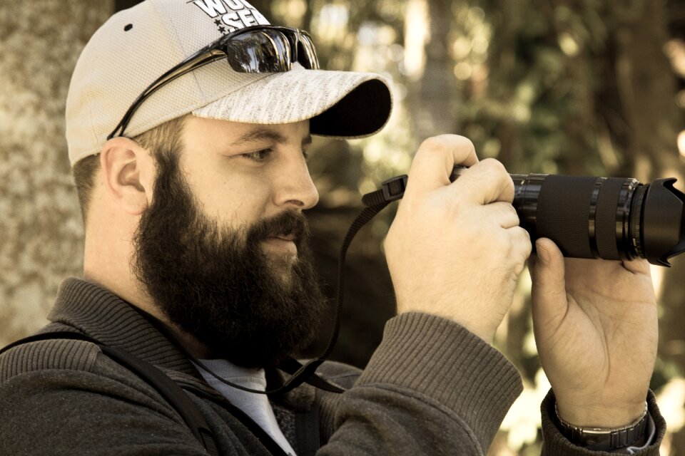 Photographer handsome bearded
