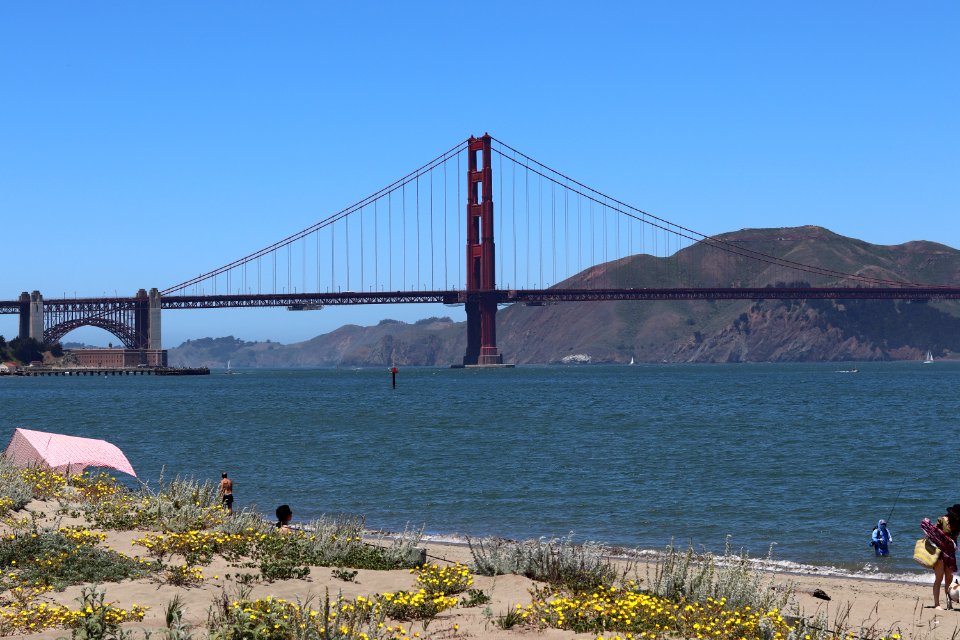 Golden Gate Bridge from Crissy Field Beach