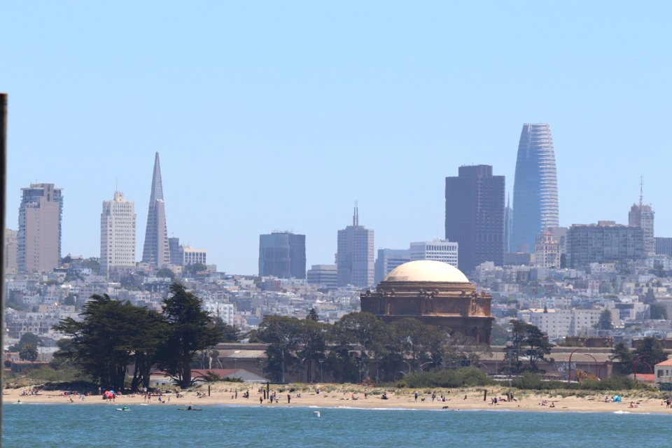 San Francisco from Crissy Field Beach next to the Golden Gate Bridge