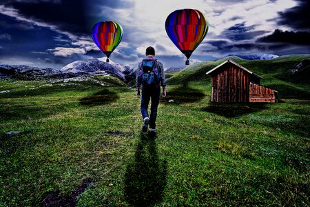 Man landscape sky