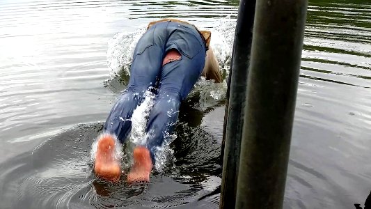 wet blue jeans photo