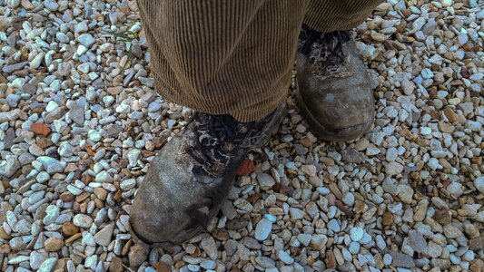 Used shoes feet hard working