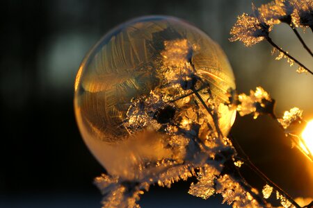 Eiskristalle afterglow frozen bubble photo