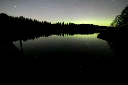 Great dipper on the water...and a smal aurora