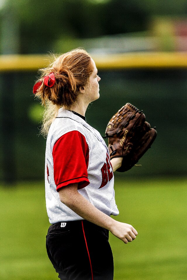Red hair glove field