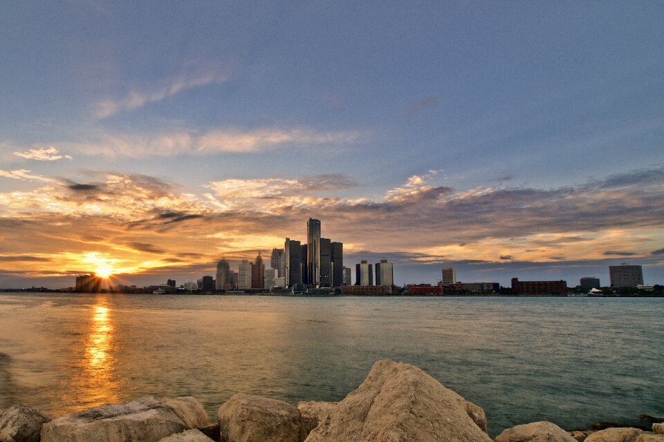 River downtown cityscape