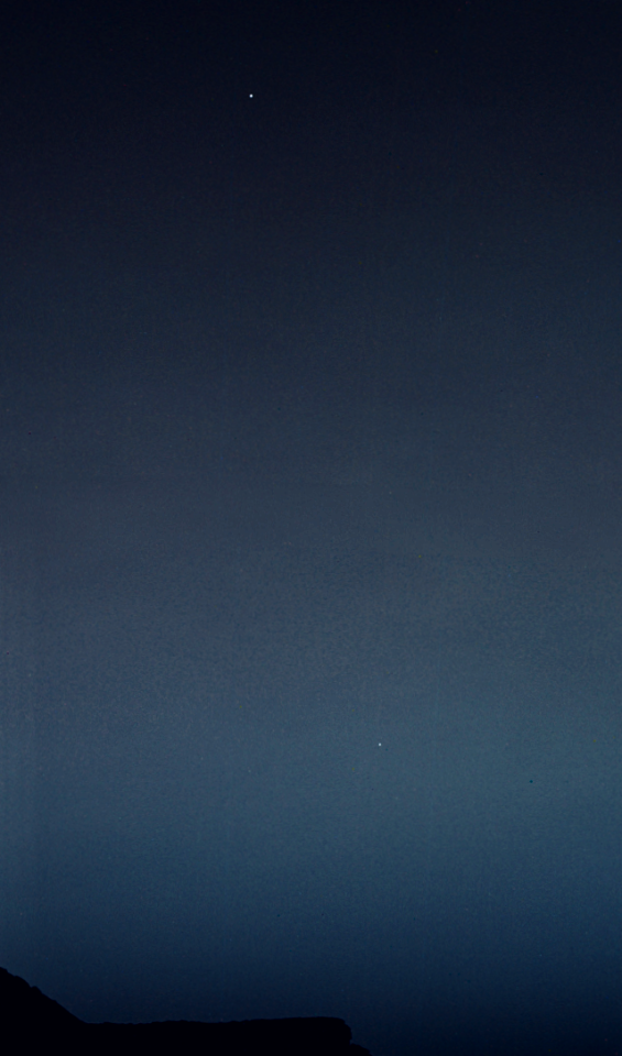 Earth and Venus seen from the surface of Mars