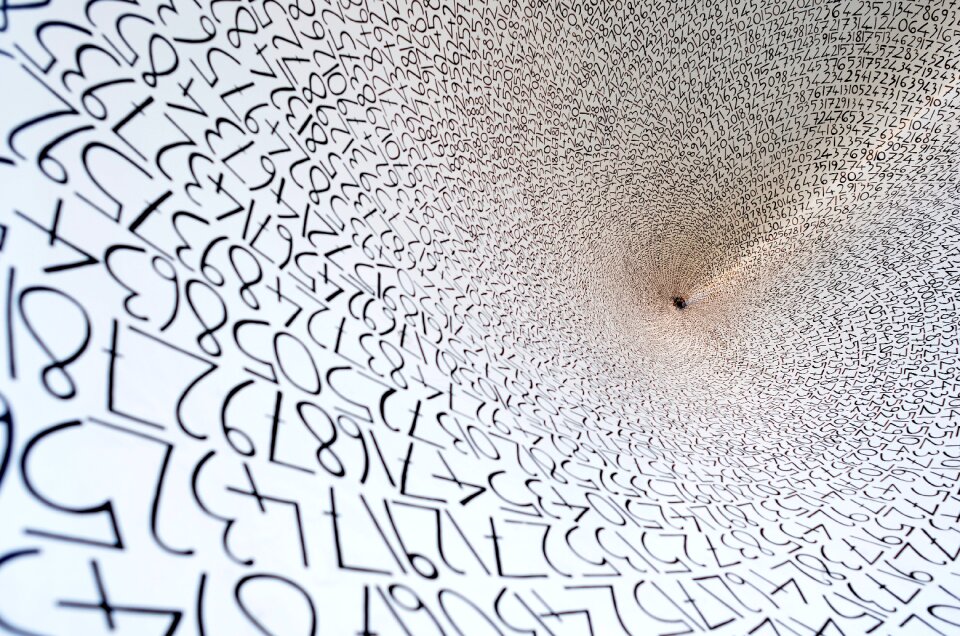 Black and white letter detail