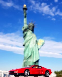 tomy tomica ferrari testarossa Statue of Liberty diecast model car