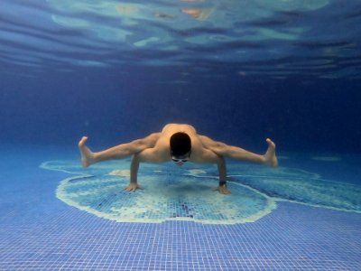 Underwater yoga world record by kamal kaloi from India photo