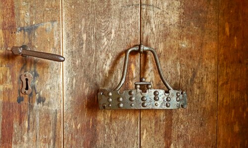 Doorknocker wooden door old wooden door photo