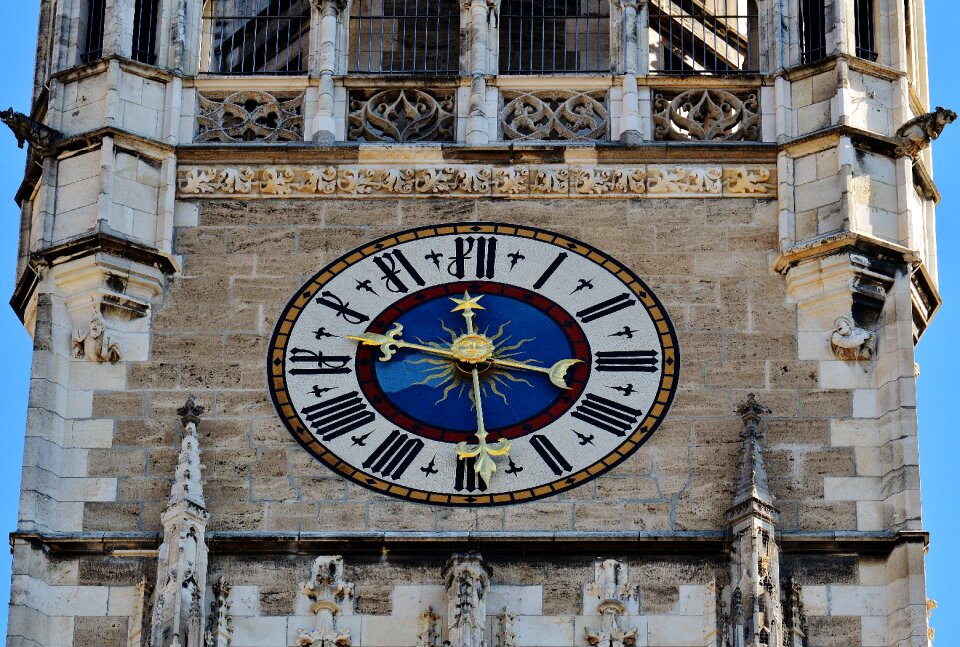 Clock tower munich marienplatz photo