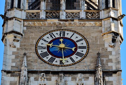 Clock tower munich marienplatz photo