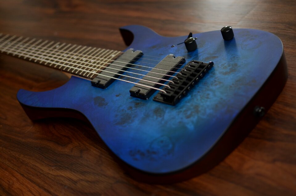 Djent blue brown guitar
